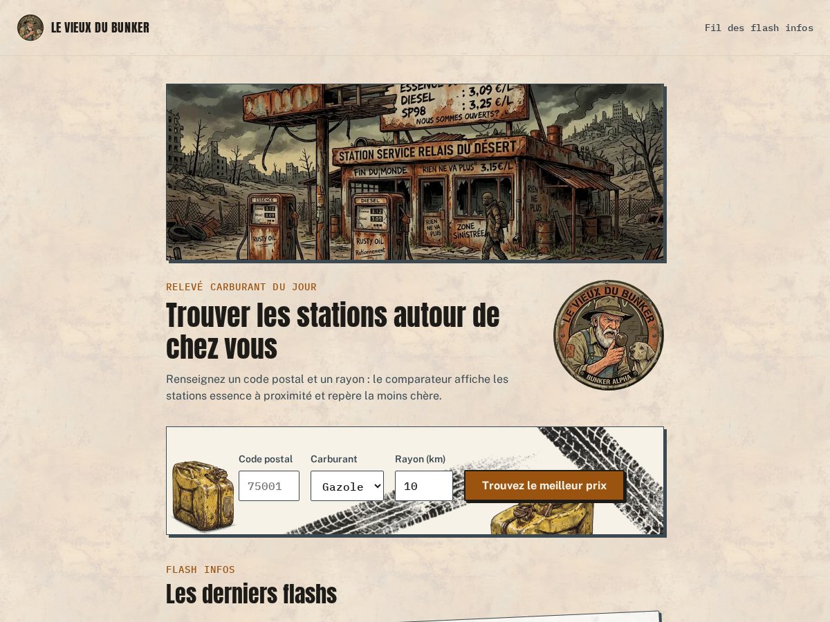 Landing-page snapshot of levieuxdubunker.com