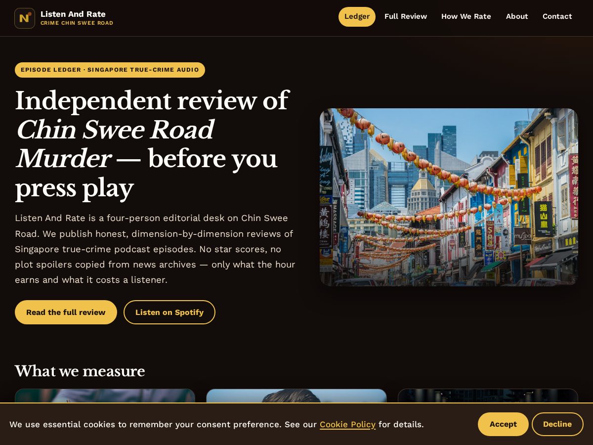 Landing-page snapshot of listenandrate.pro