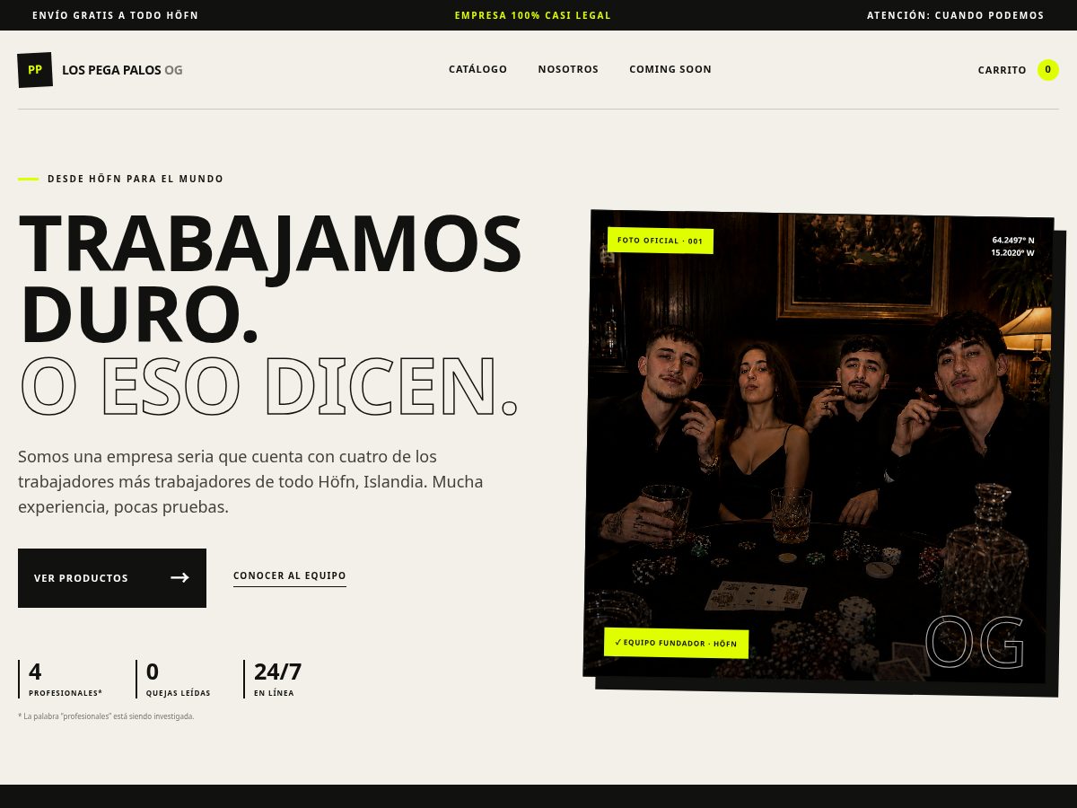 Landing-page snapshot of lospegapalosog.com