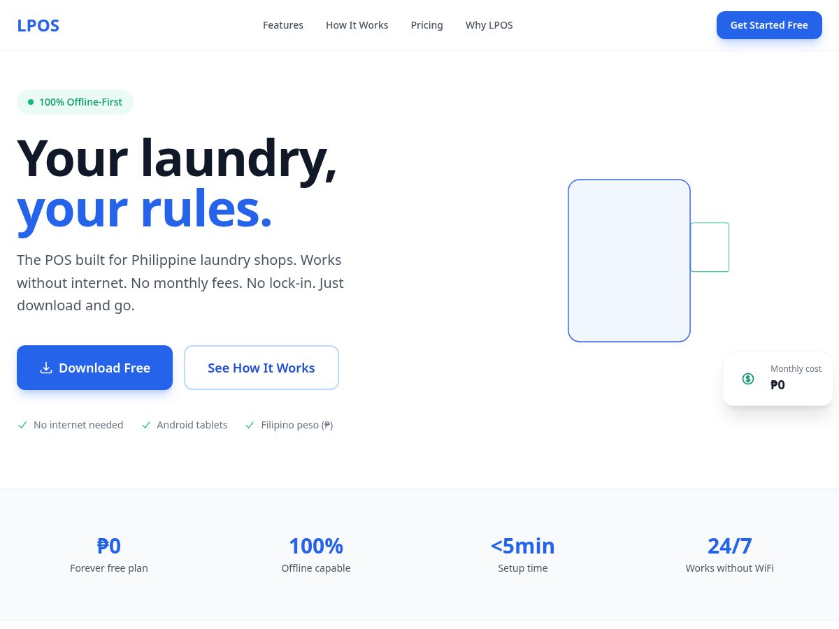 Landing-page snapshot of lpos.app