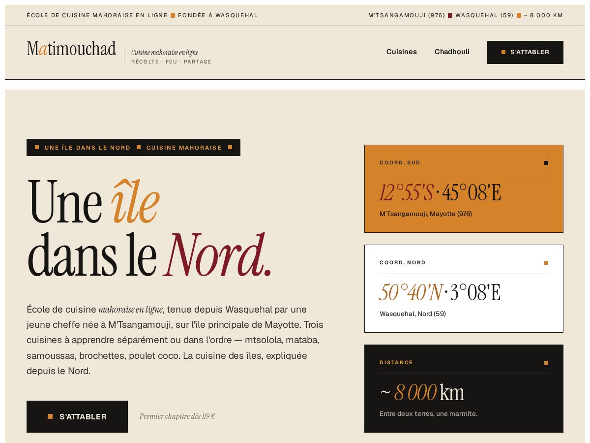 Landing-page snapshot of matimouchad.com