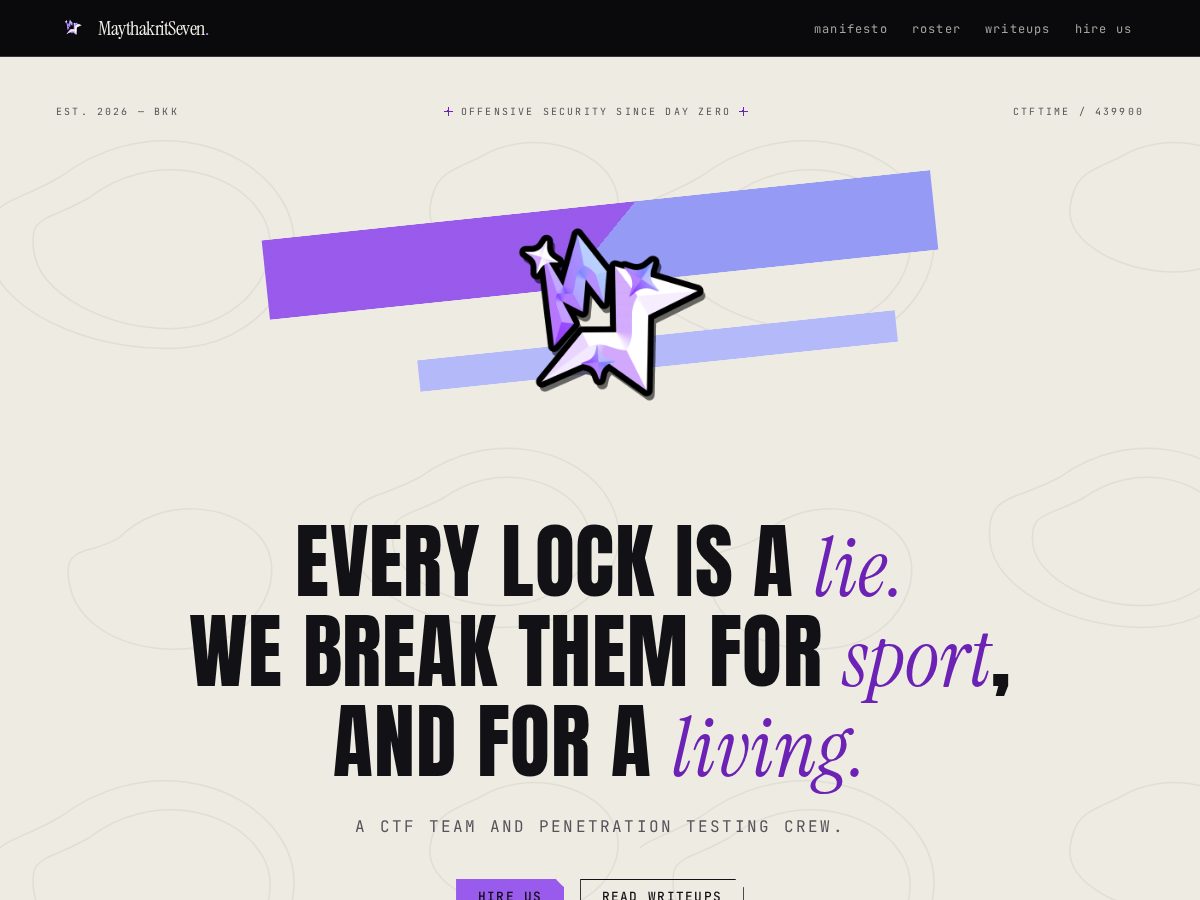 Landing-page snapshot of maythakrit.dev