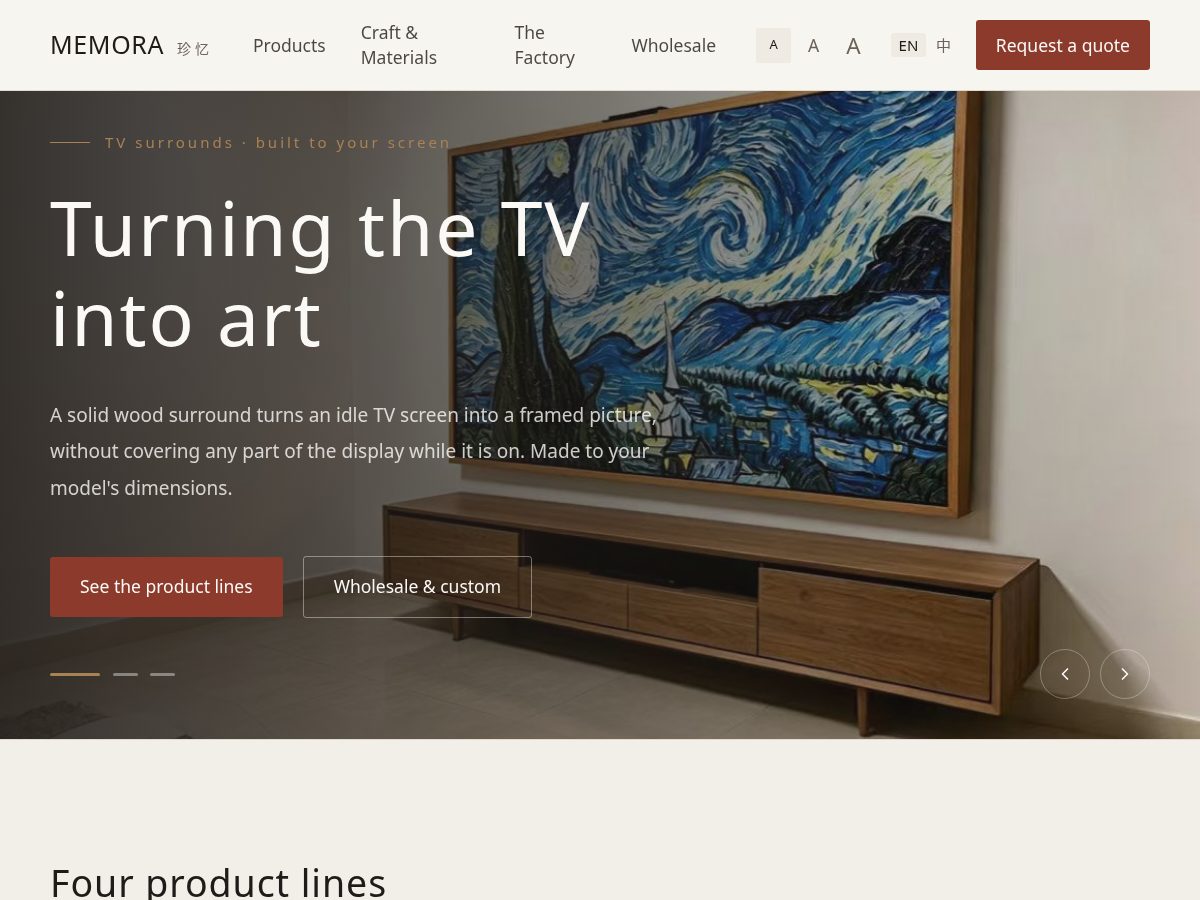 Landing-page snapshot of memoraframes.com