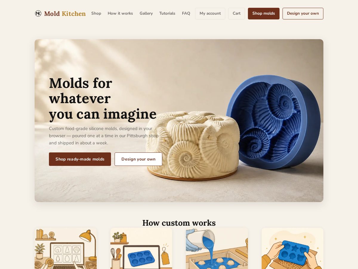 Landing-page snapshot of moldkitchen.com