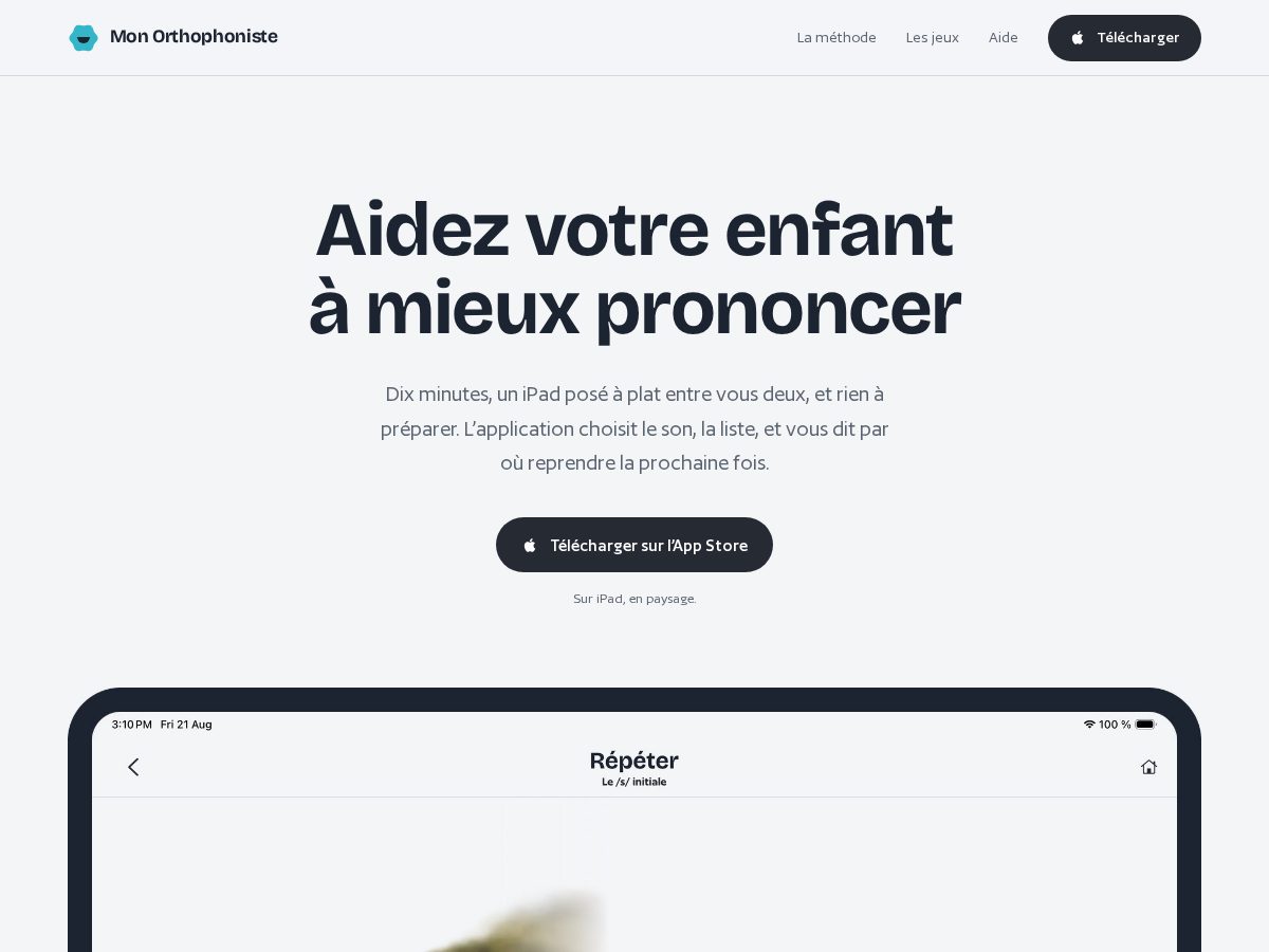 Landing-page snapshot of monorthophoniste.app