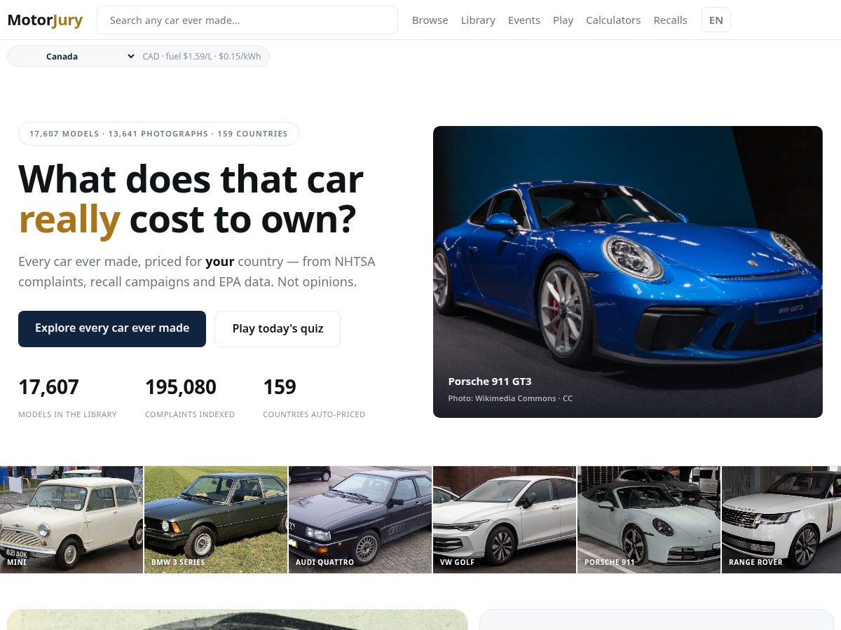 Landing-page snapshot of motorjury.com