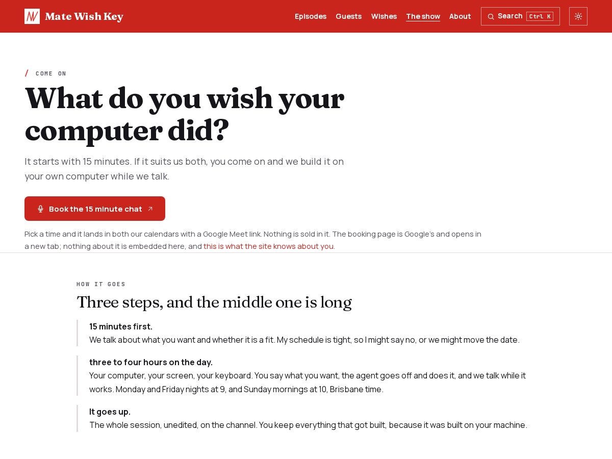 Landing-page snapshot of mwkshow.com