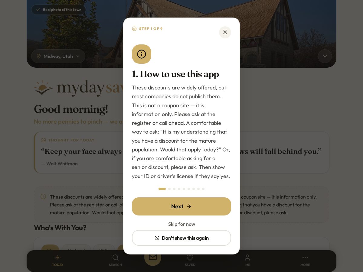 Landing-page snapshot of mydaysaved.com