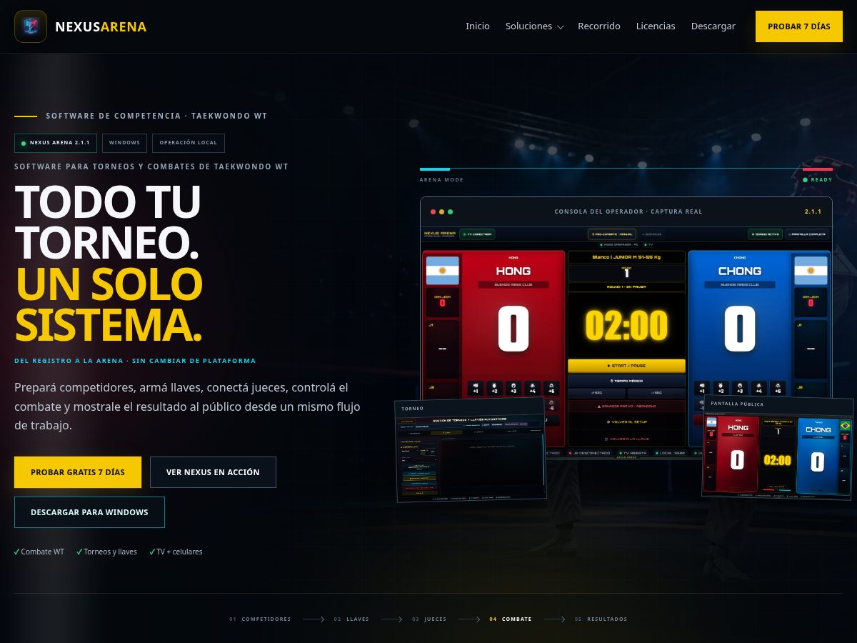 Landing-page snapshot of nexusarenawt.com