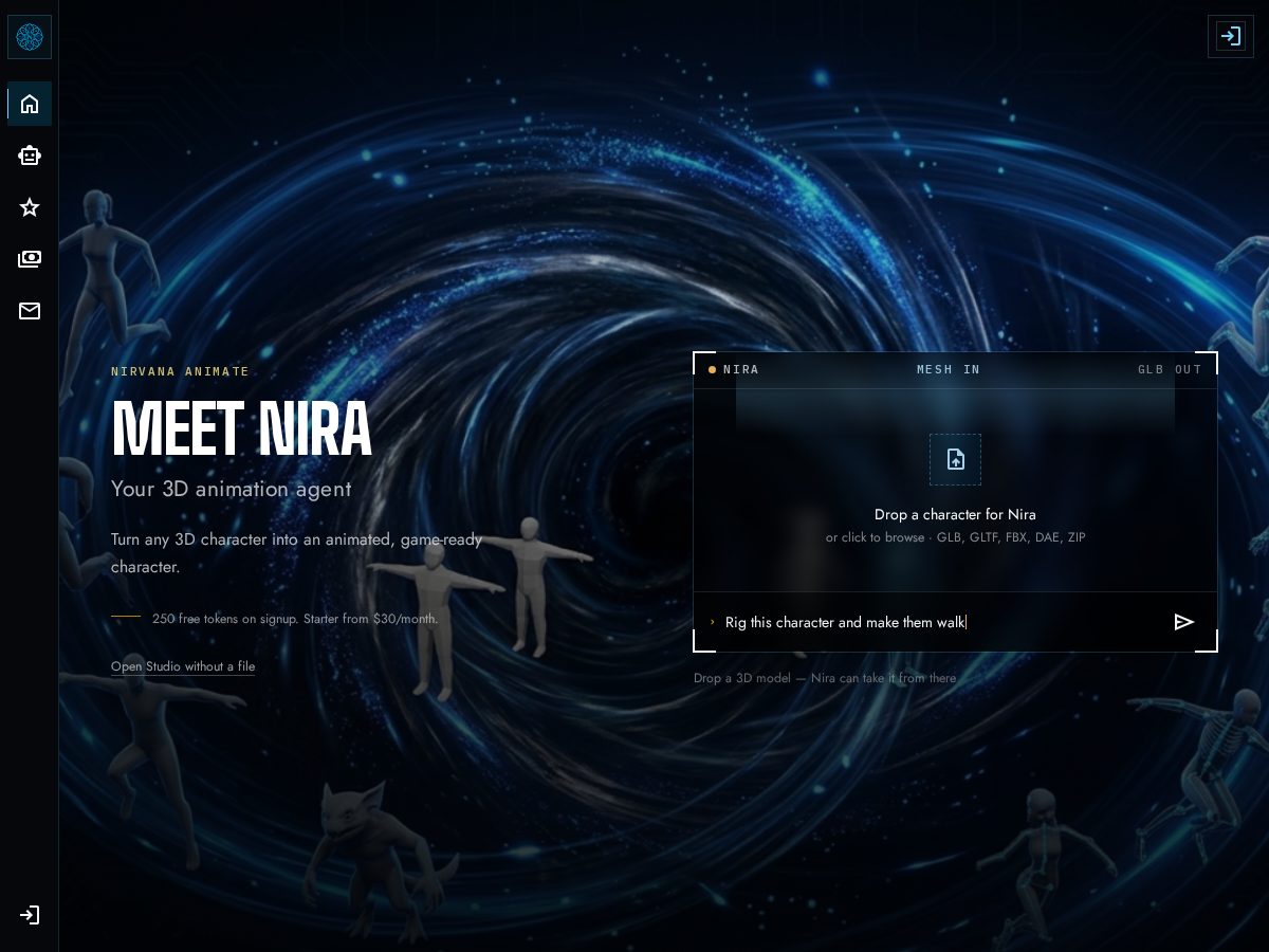 Landing-page snapshot of niraanimates.com
