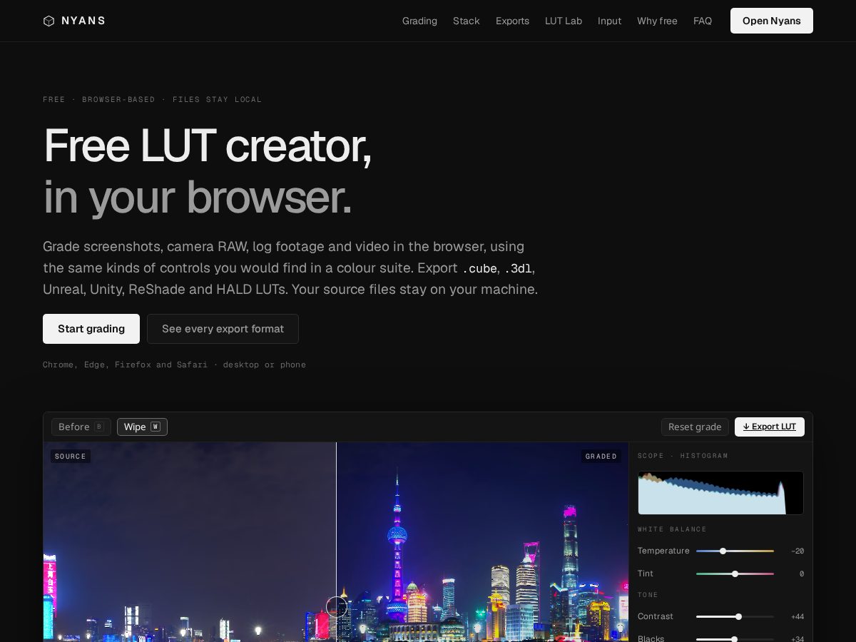 Landing-page snapshot of nyans.app