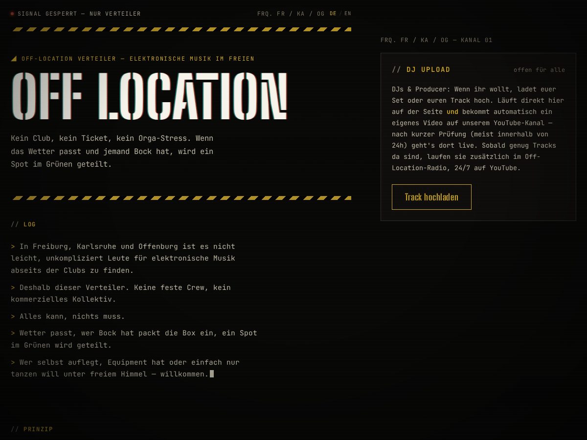 Landing-page snapshot of off-location.cloud