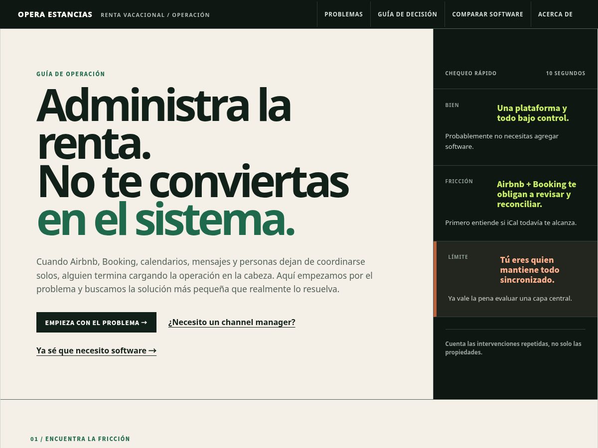 Landing-page snapshot of operaestancias.com