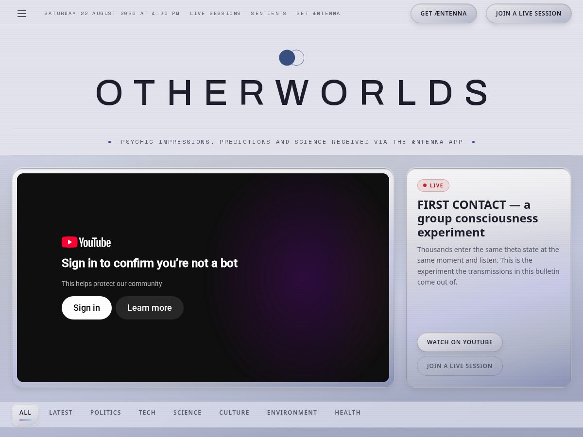 Landing-page snapshot of otherworlds.live