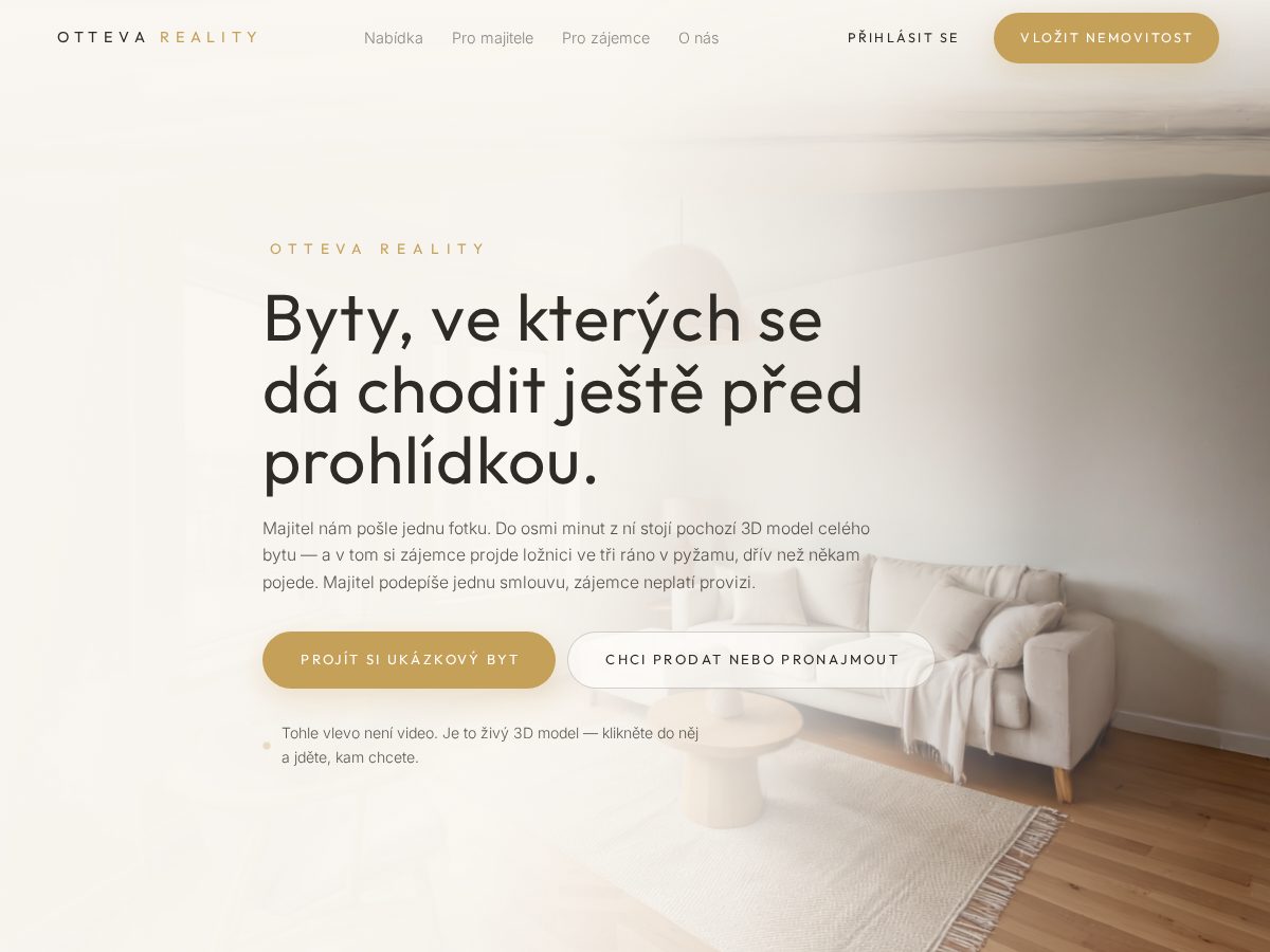 Landing-page snapshot of otteva-reality.com