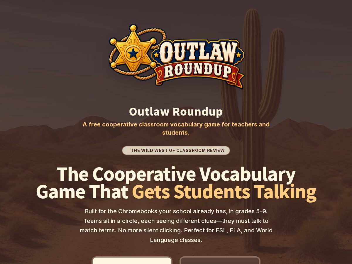 Landing-page snapshot of outlawroundup.com