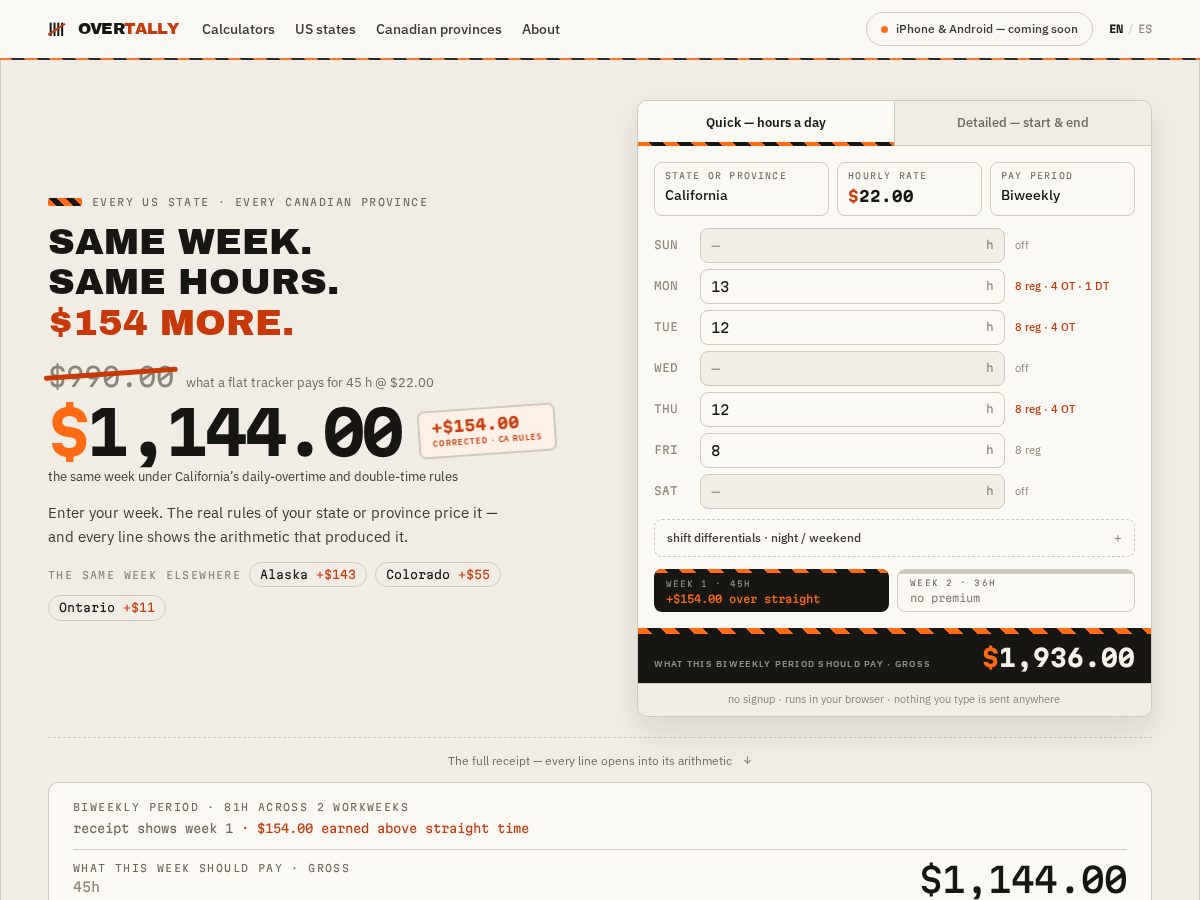 Landing-page snapshot of overtally.com