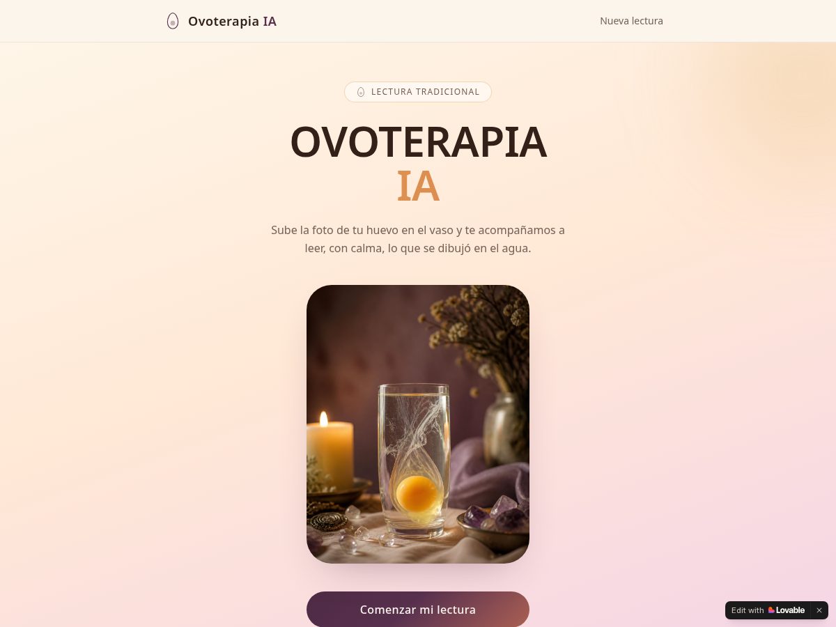 Landing-page snapshot of ovoterapia.com