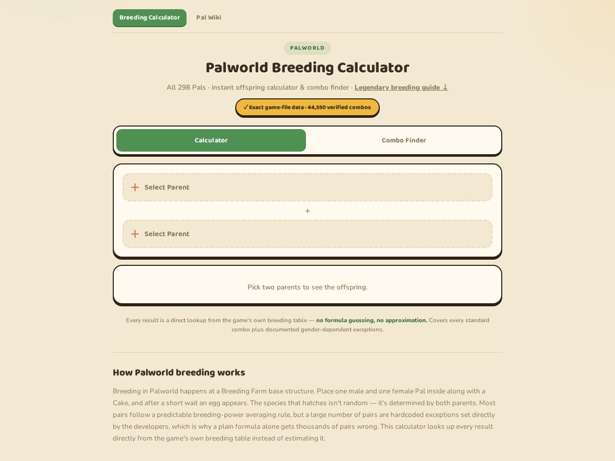 Landing-page snapshot of palworld.click