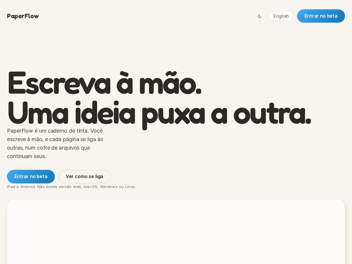 Landing-page snapshot of paperflow.dev