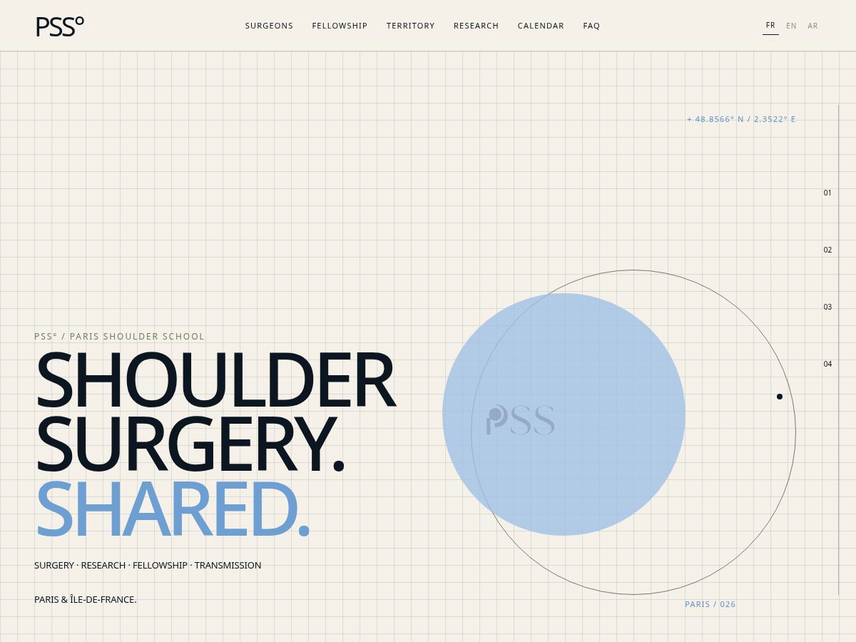 Landing-page snapshot of paris-shoulderschool.com