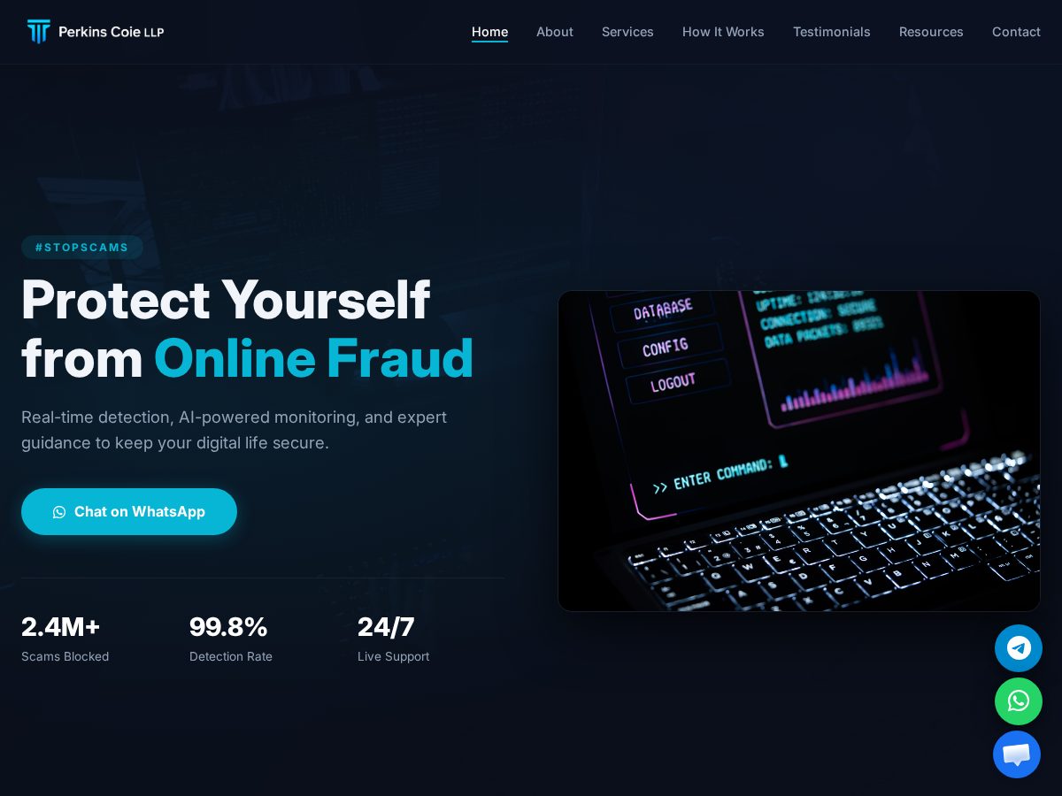 Landing-page snapshot of pkscoielawllp.com