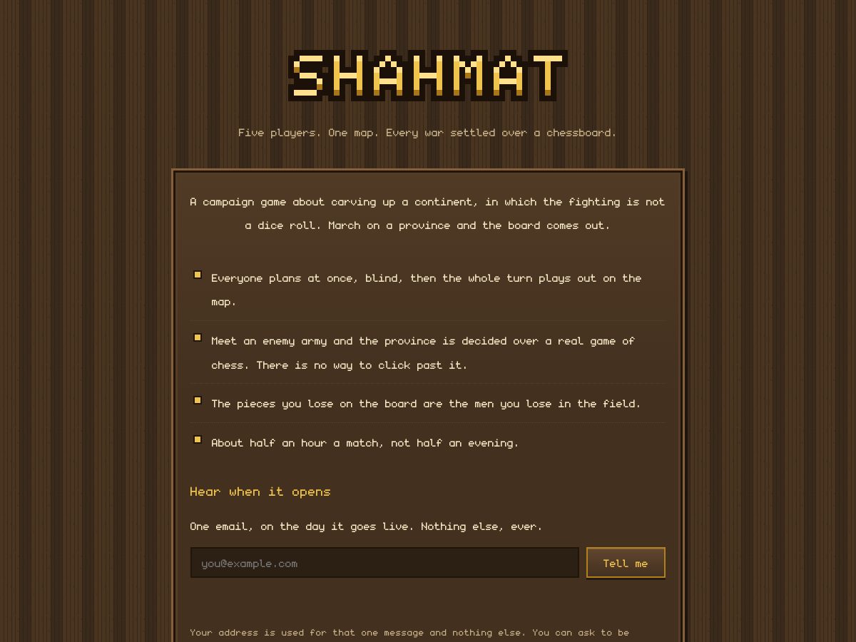 Landing-page snapshot of playshahmat.com