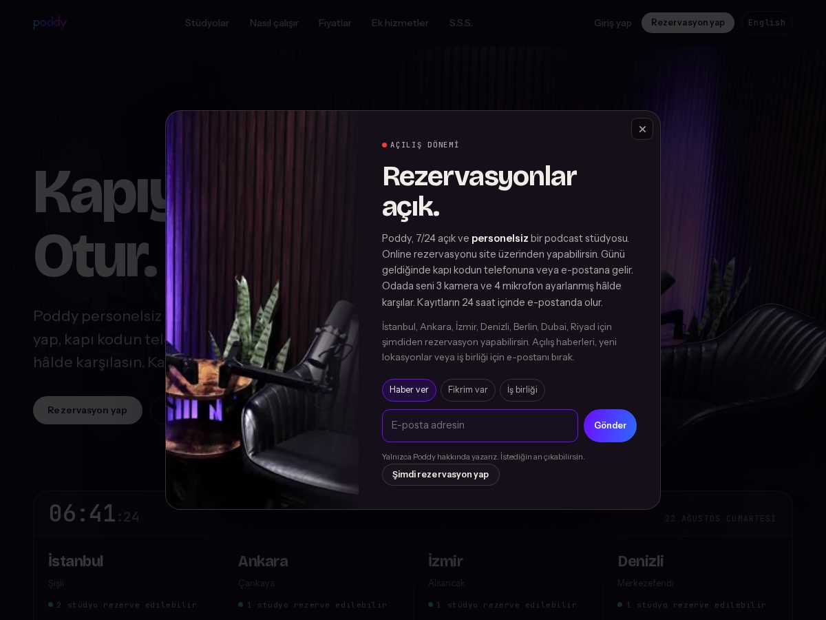 Landing-page snapshot of poddy.club