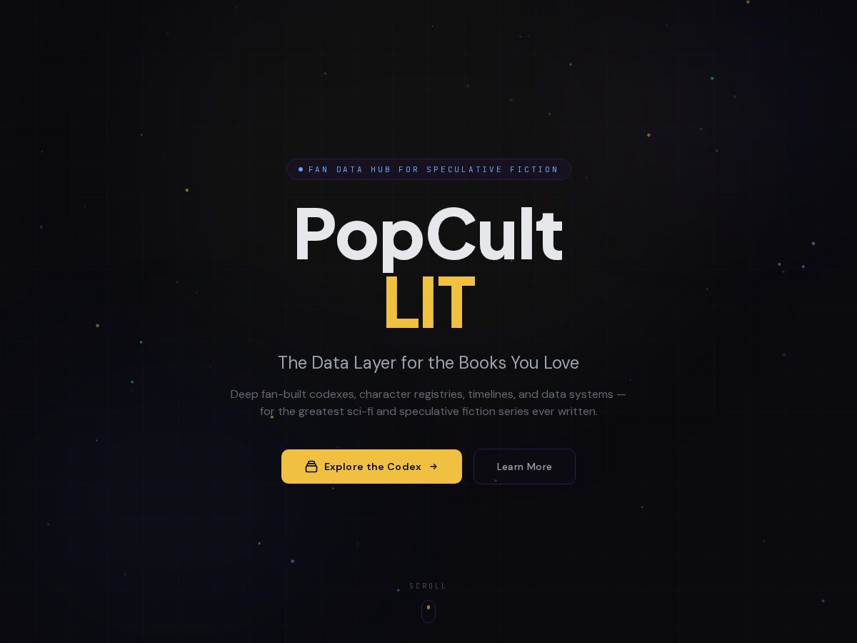 Landing-page snapshot of popcultlit.com