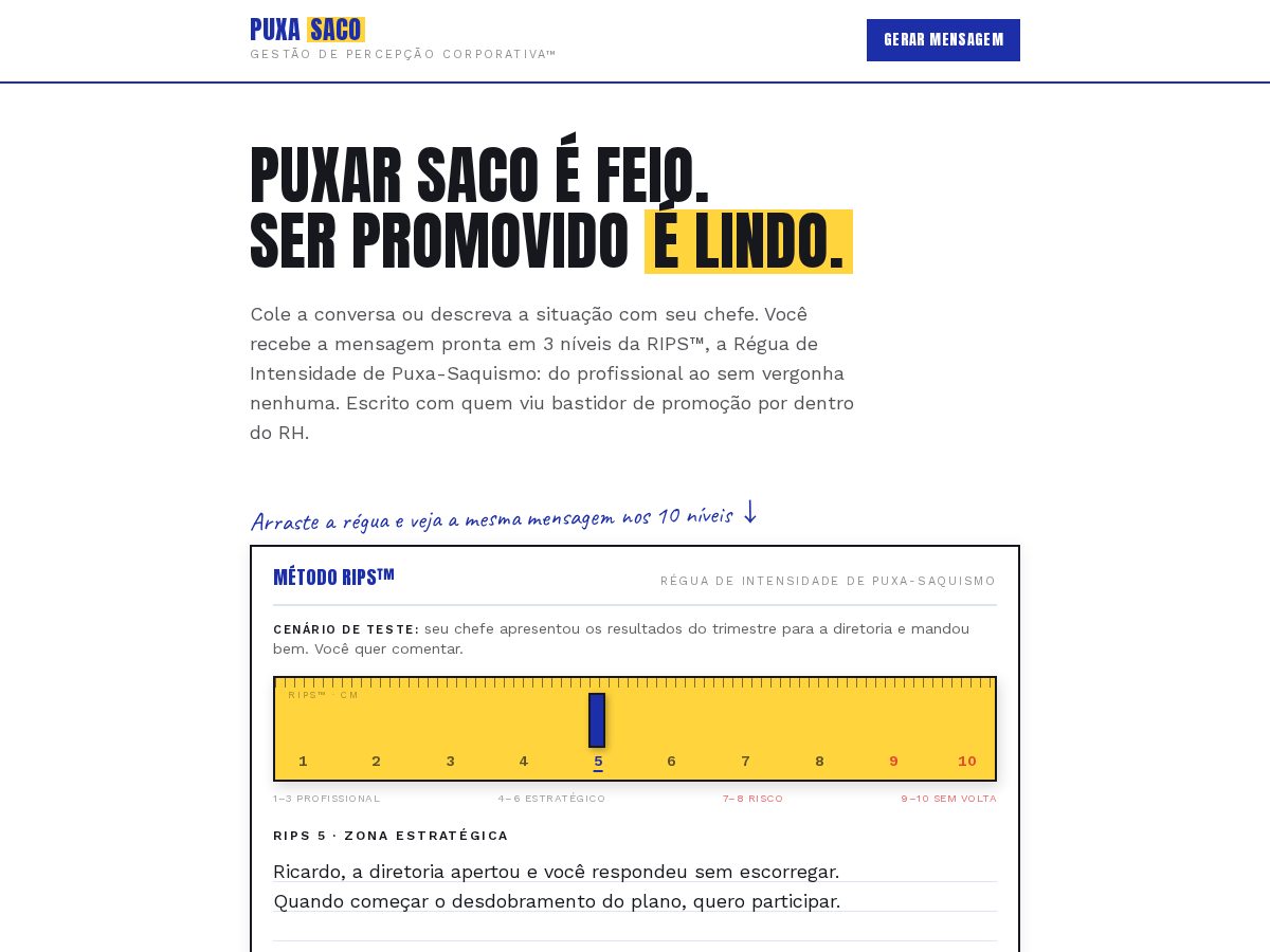 Landing-page snapshot of puxasaco.app