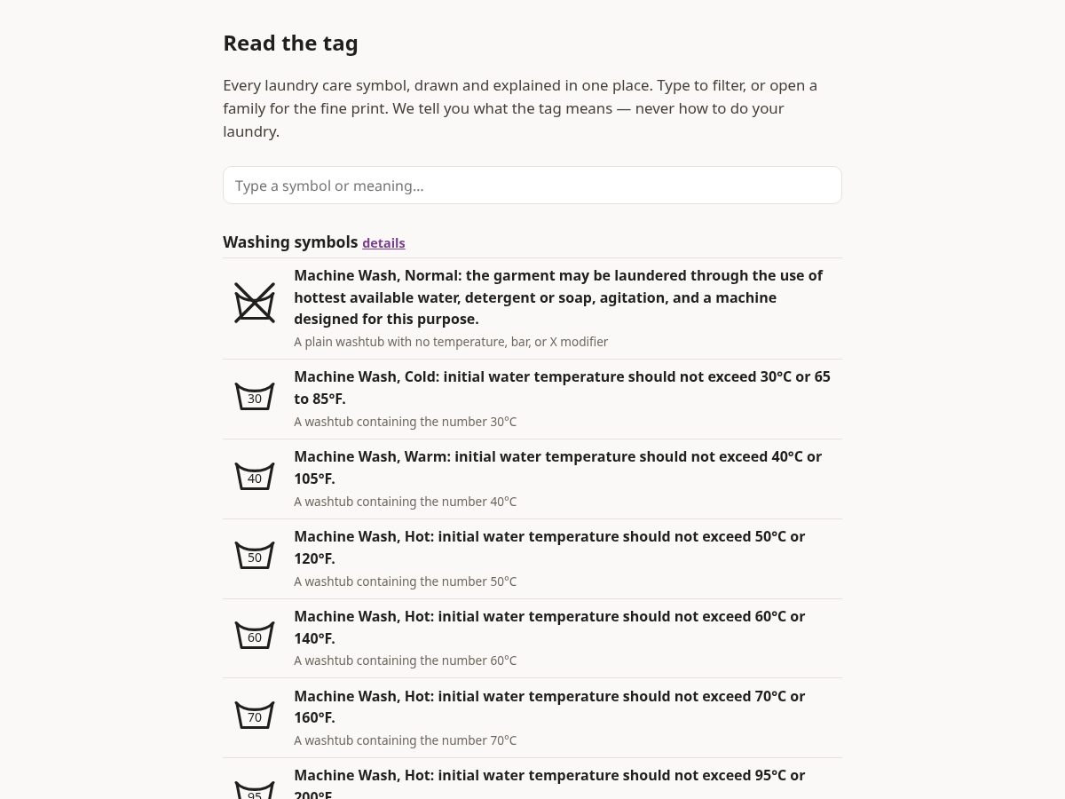 Landing-page snapshot of readthetag.com