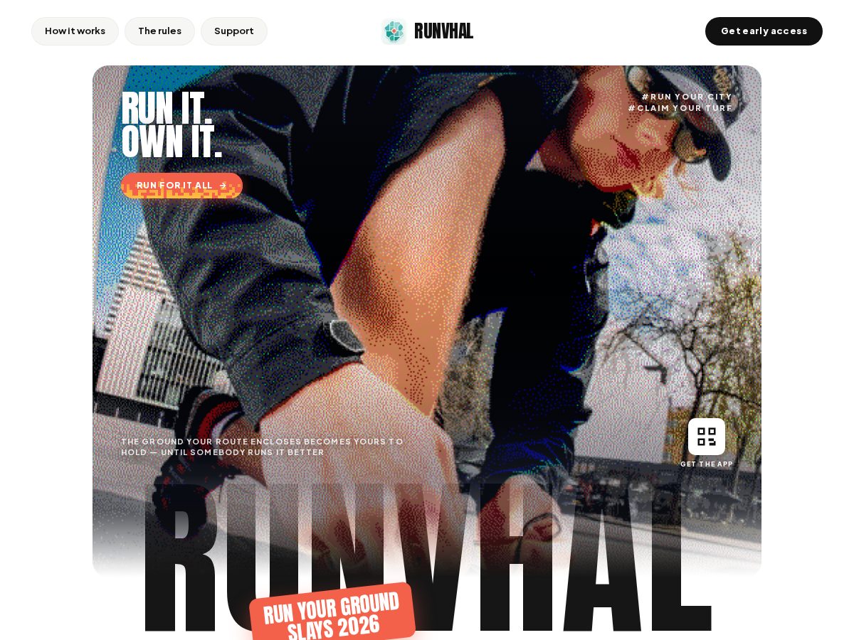 Landing-page snapshot of runvhal.app