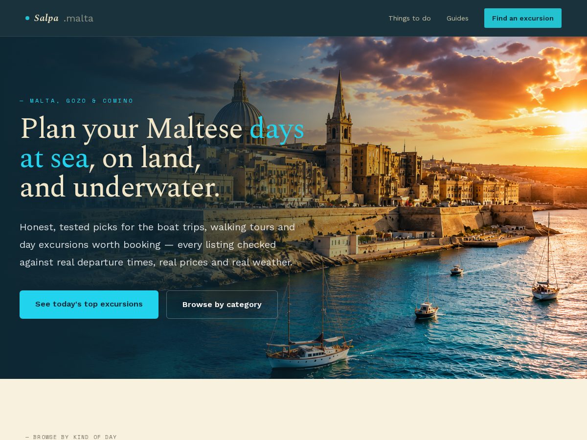 Landing-page snapshot of salpamalta.com