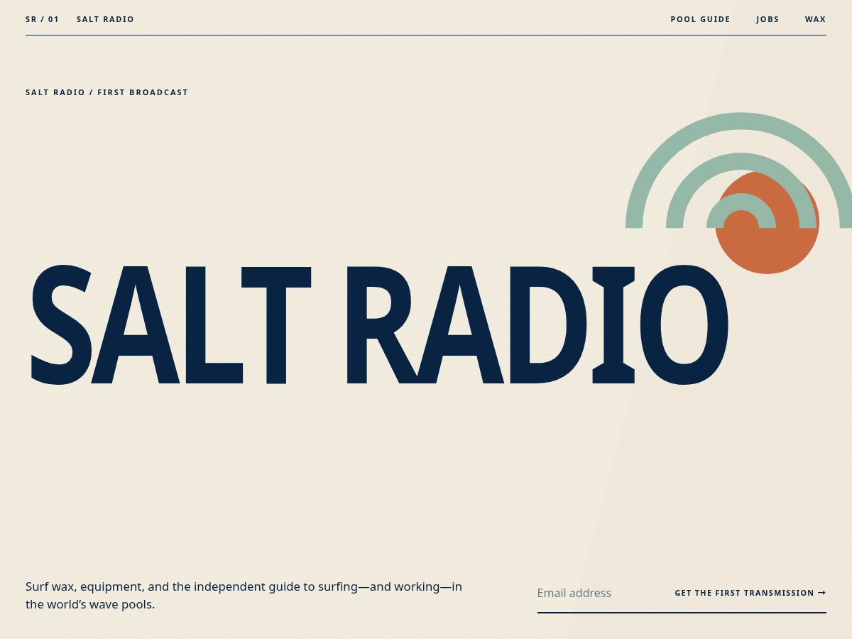 Landing-page snapshot of saltradiosurf.com