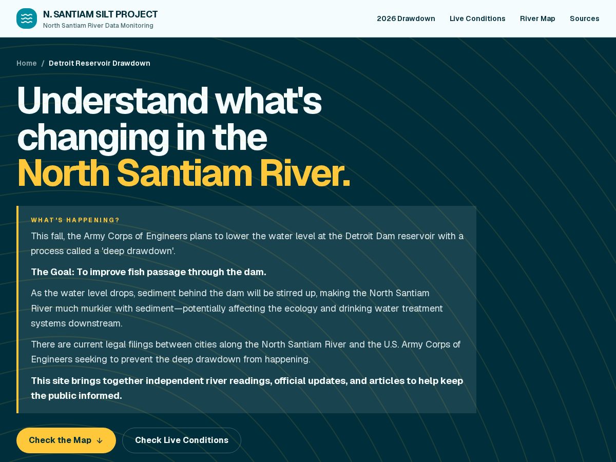 Landing-page snapshot of santiamsilt.com