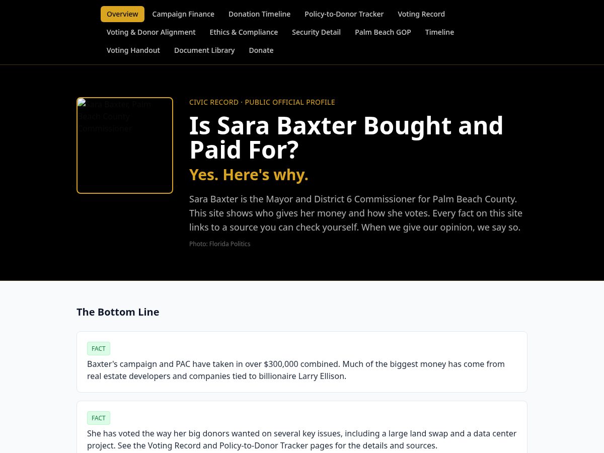 Landing-page snapshot of sara-baxter.com