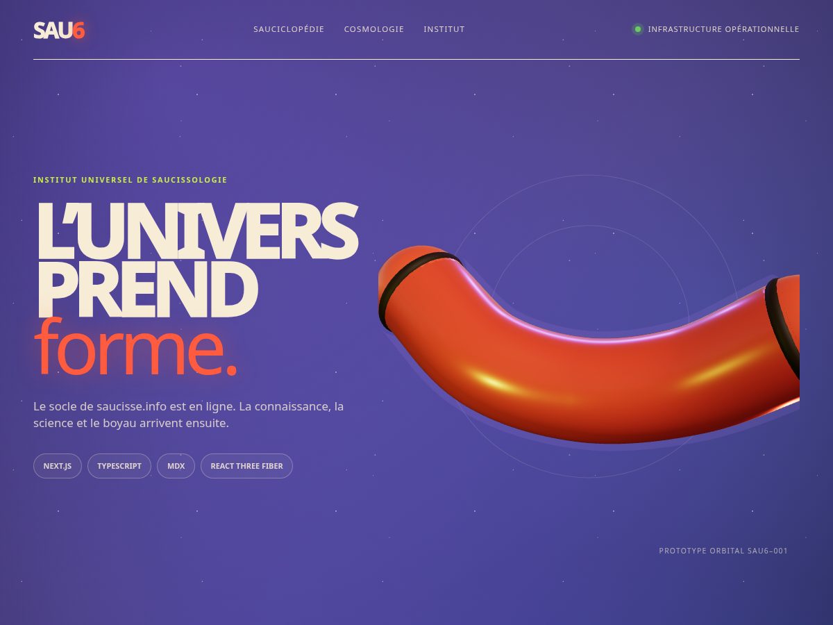 Landing-page snapshot of saucisse.info