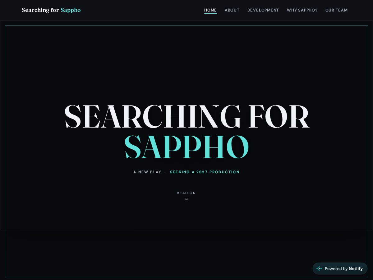 Landing-page snapshot of searchingforsappho.com