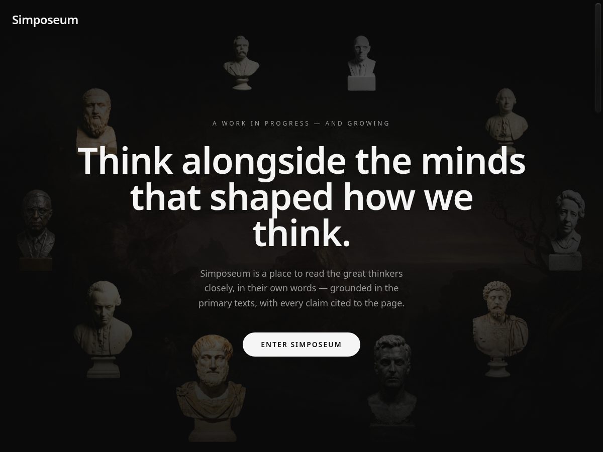 Landing-page snapshot of simposeum.org