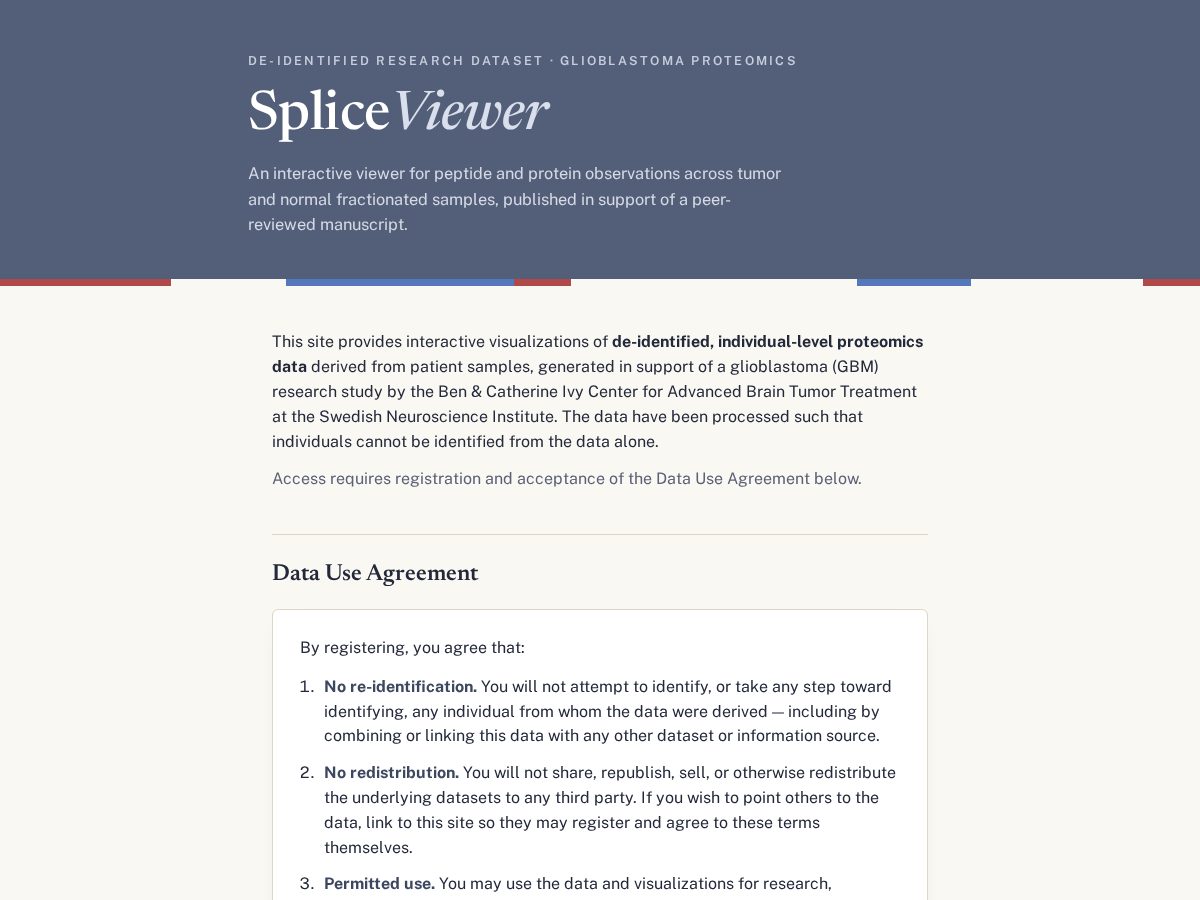 Landing-page snapshot of spliceviewer.org