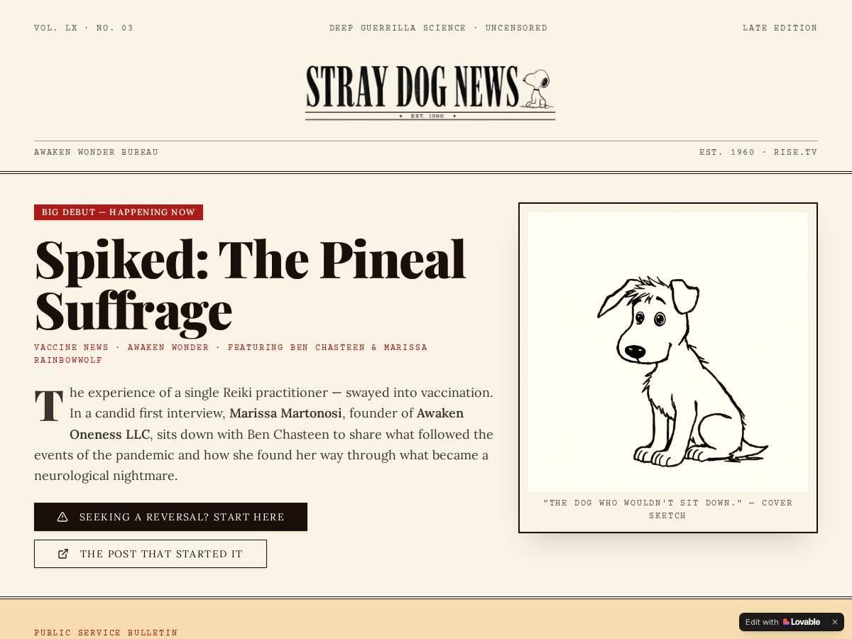 Landing-page snapshot of straydognews.com