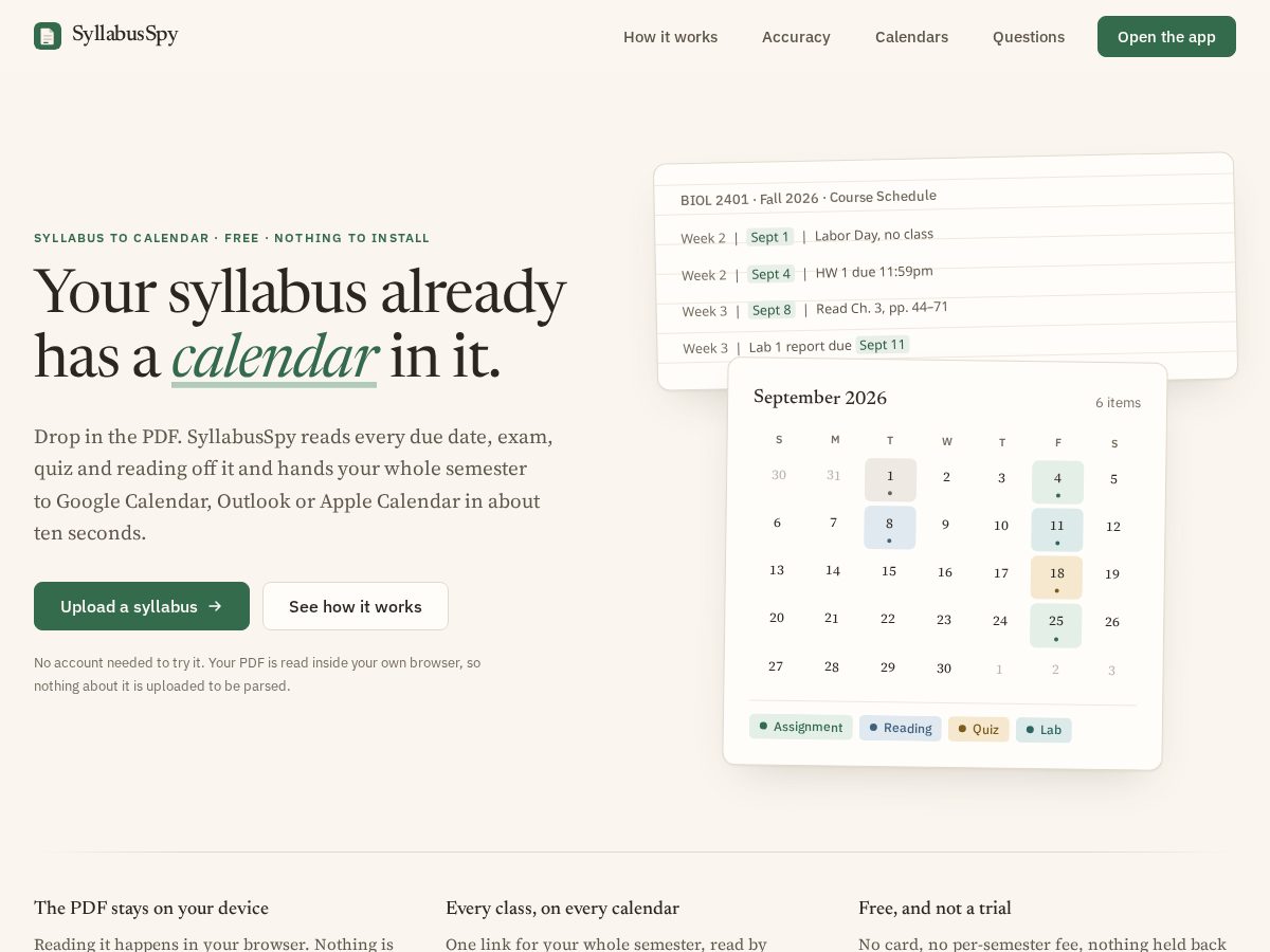 Landing-page snapshot of syllabusspy.com