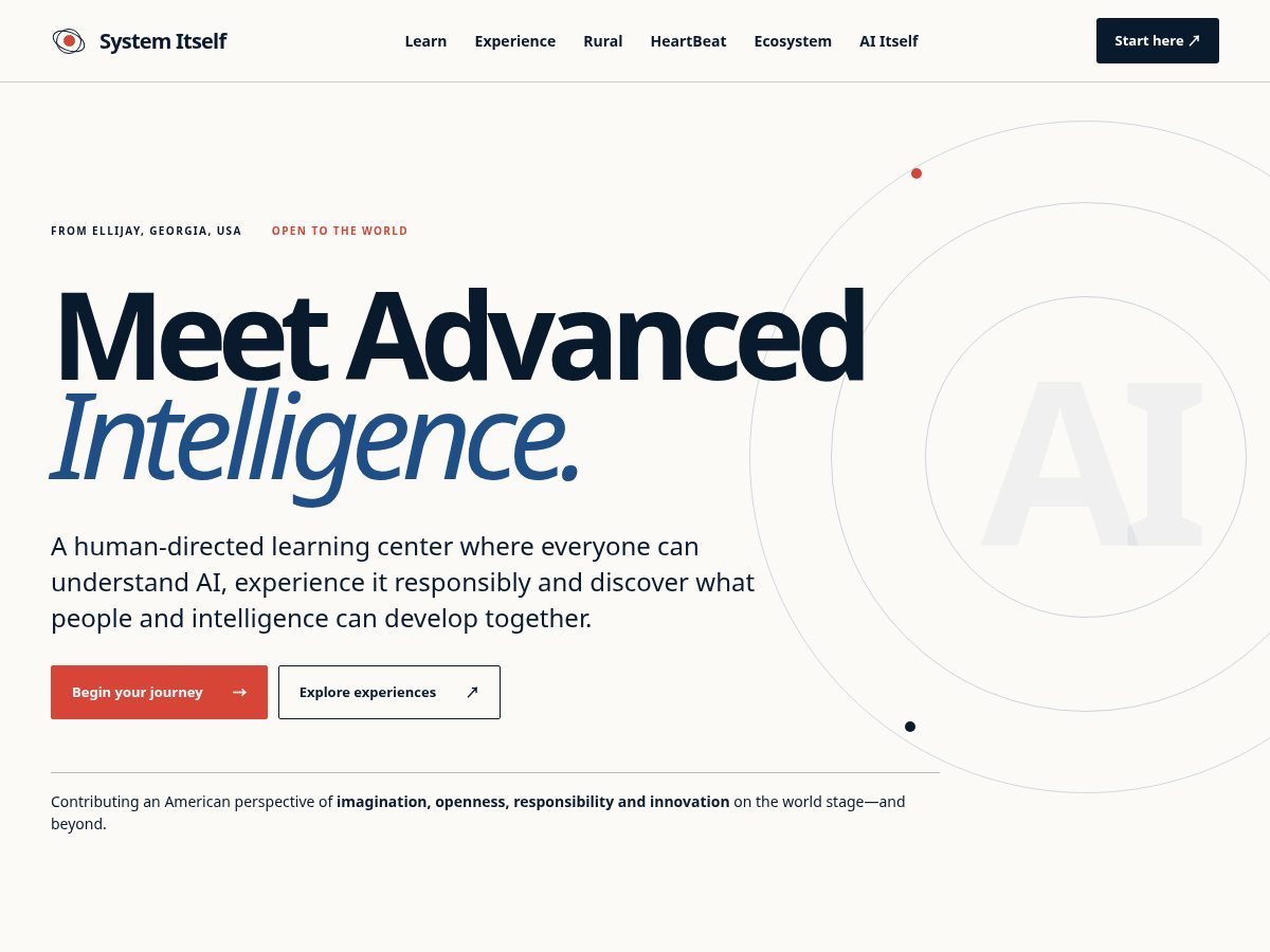 Landing-page snapshot of systemitself.com