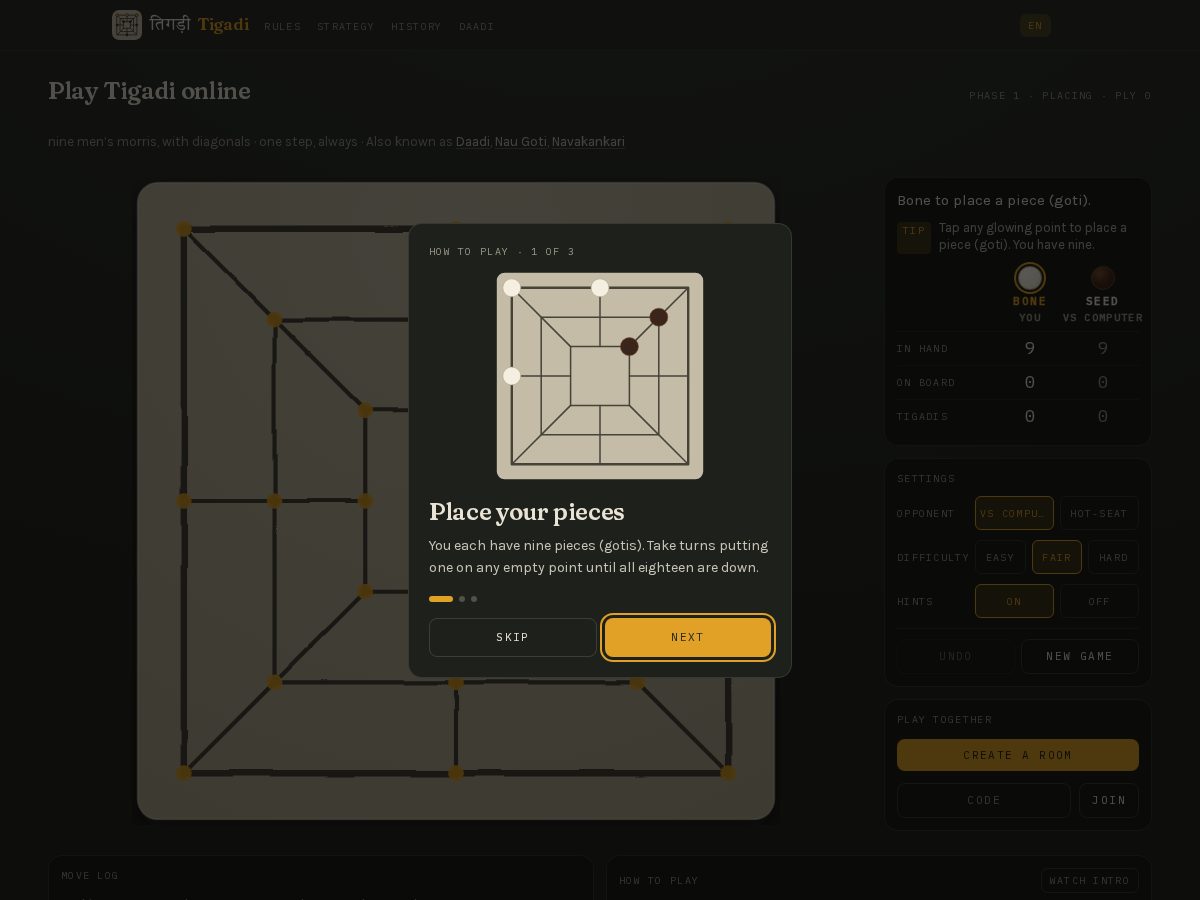 Landing-page snapshot of tigadigame.com