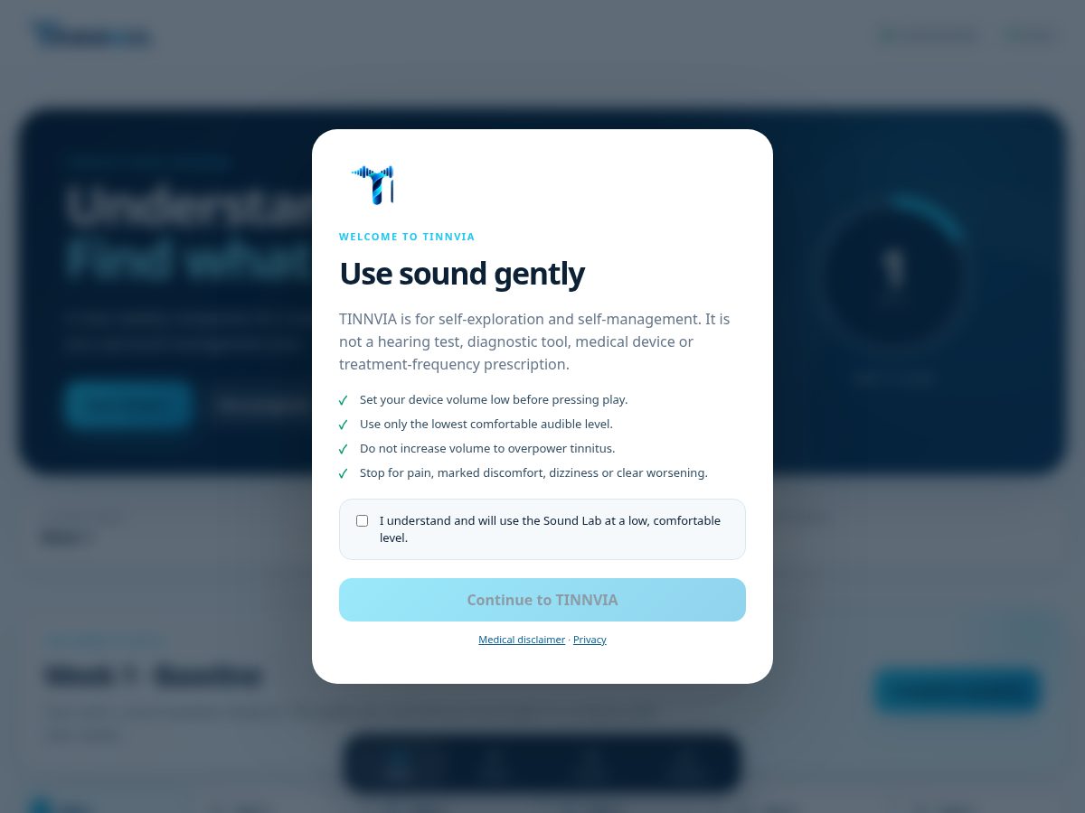 Landing-page snapshot of tinnvia.com