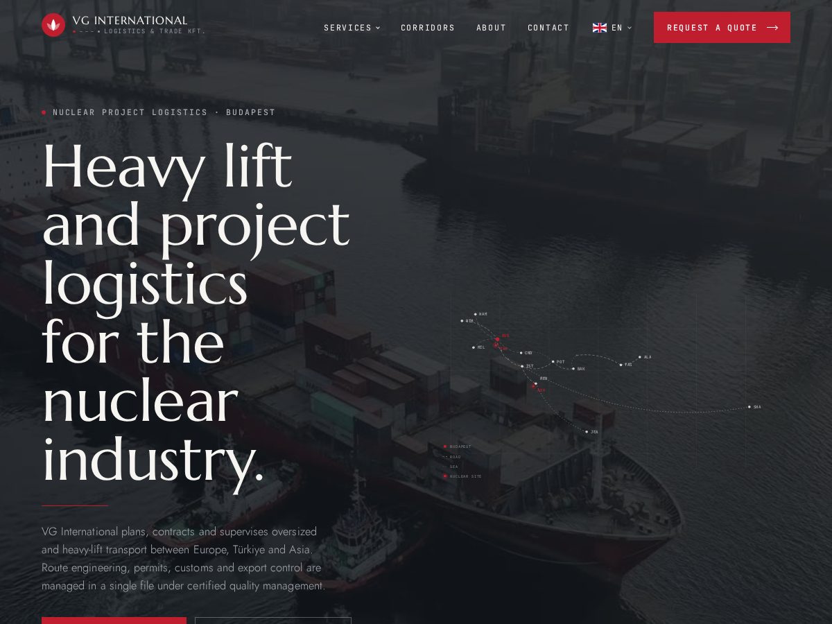 Landing-page snapshot of vglogisticstrade.com