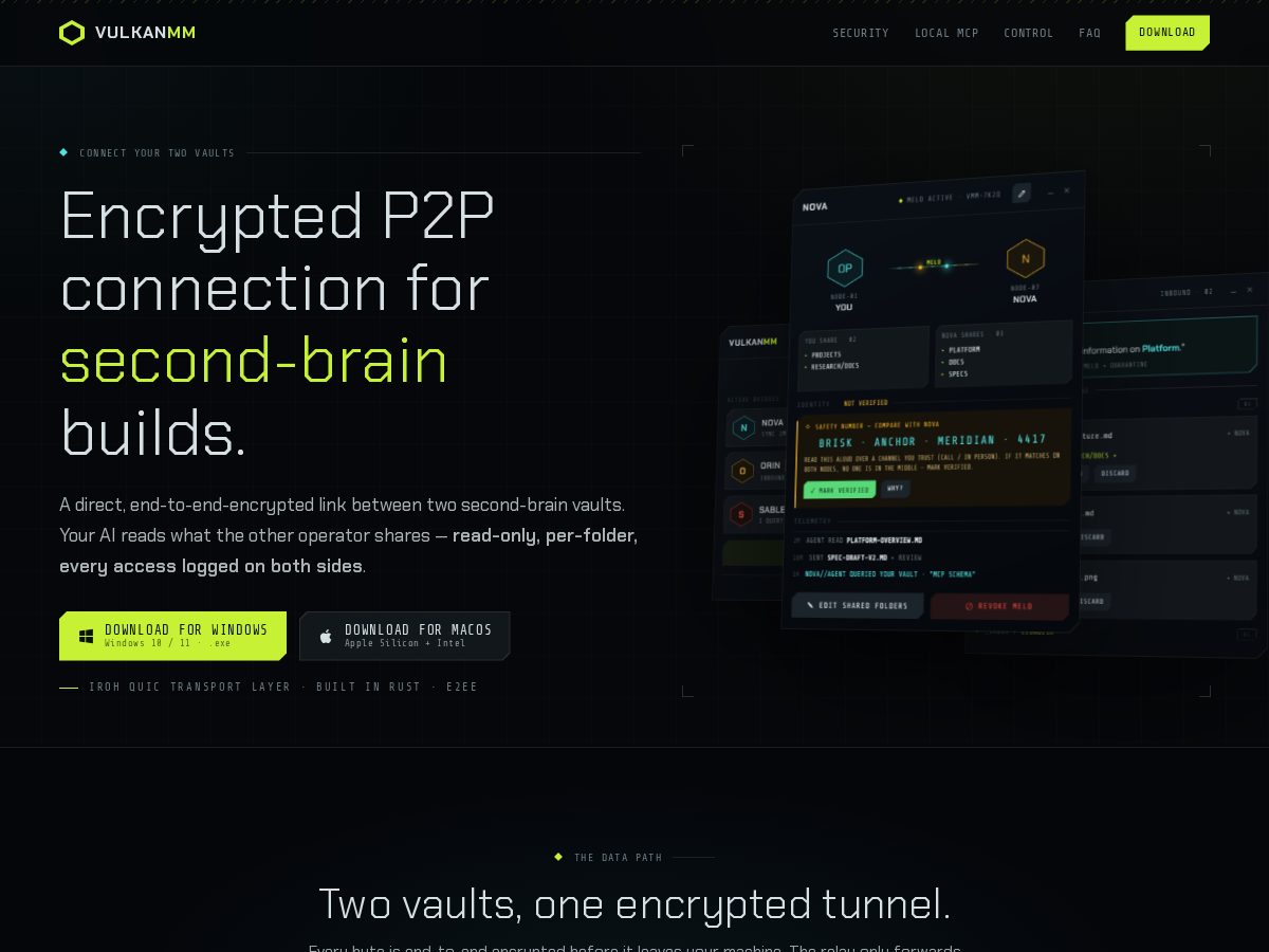 Landing-page snapshot of vulkanmm.com