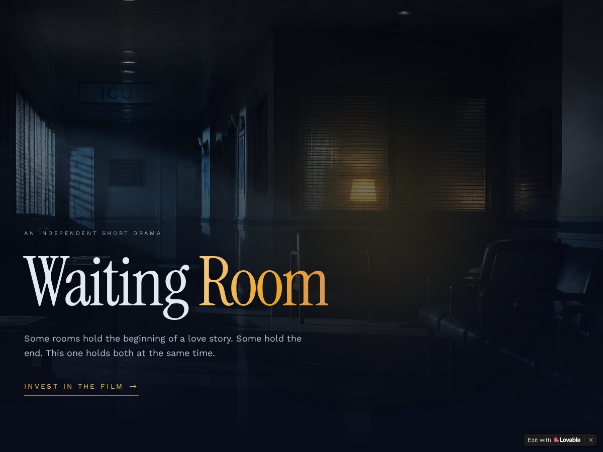 Landing-page snapshot of waitingroomthefilm.com