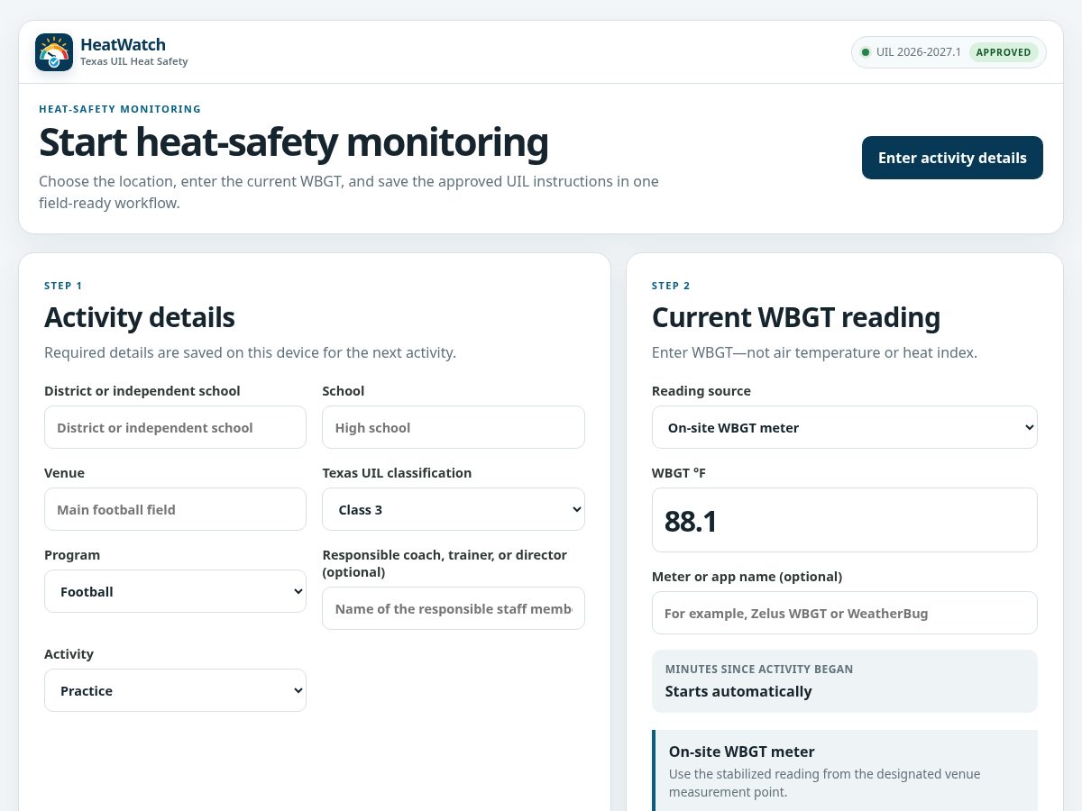 Landing-page snapshot of wbgtsafety.com