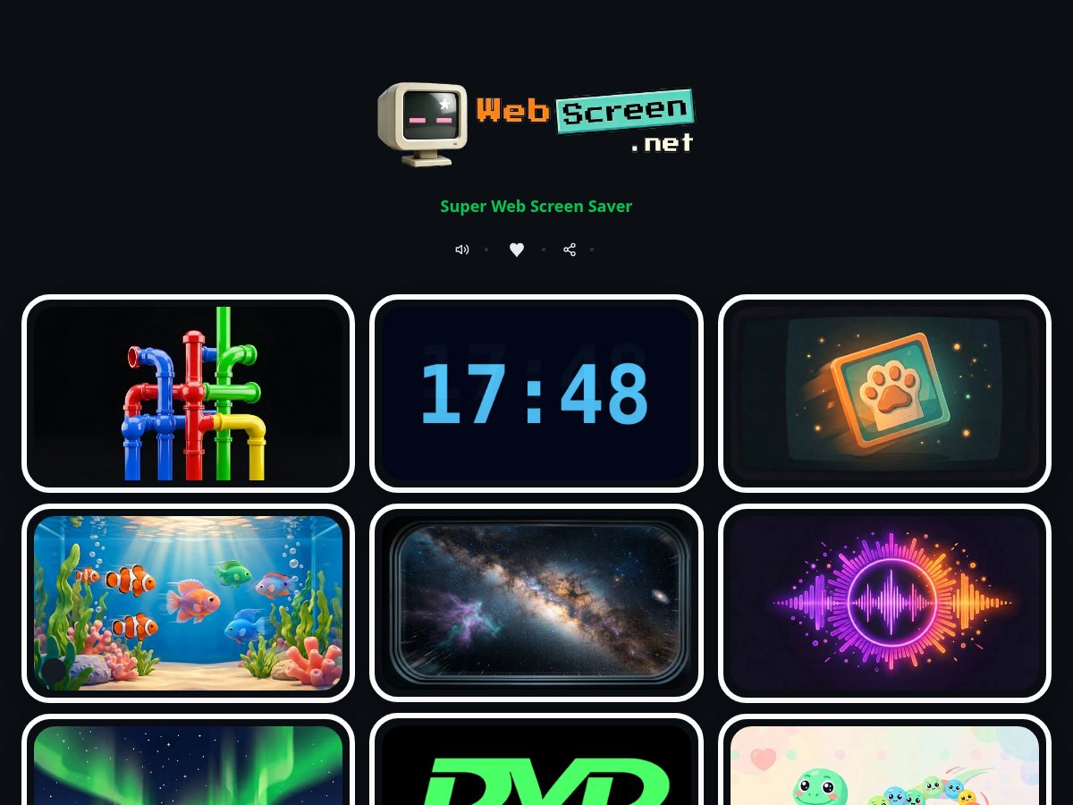 Landing-page snapshot of webscreen.net